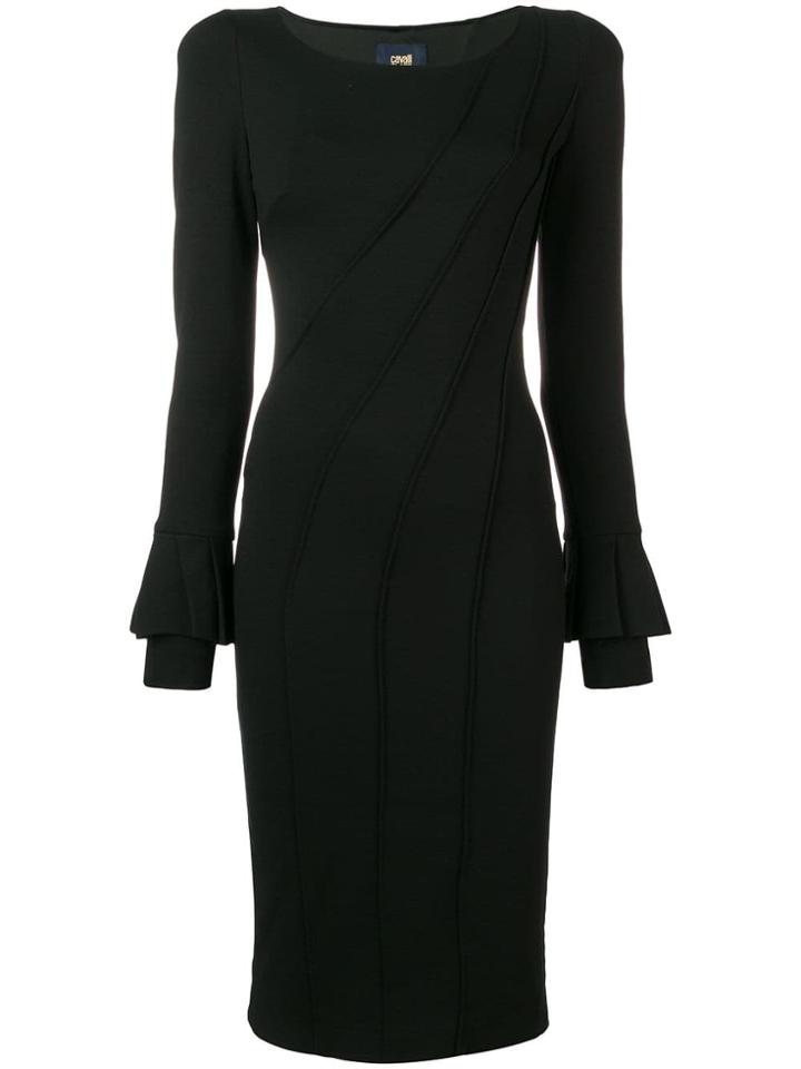 Cavalli Class Fitted Midi Dress - Black