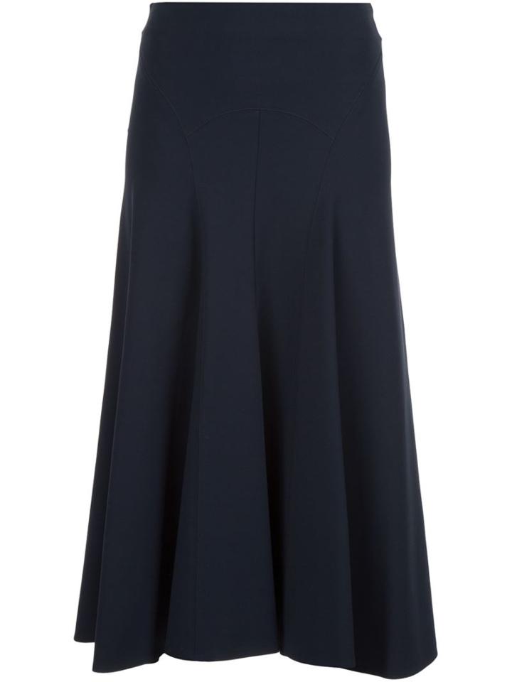 Derek Lam Godet Hem Midi Skirt, Women's, Size: 42, Black, Viscose/polyamide/spandex/elastane