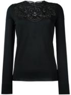 Dolce & Gabbana Lace Insert Jumper, Women's, Size: 40, Black, Silk/viscose