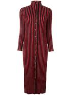Issey Miyake Vintage Pleated Stripped Dress - Yellow & Orange