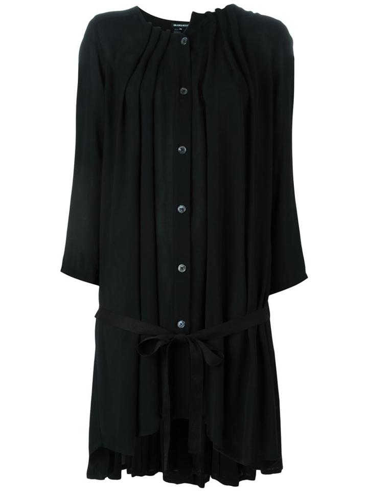 Ann Demeulemeester Pleated Asymmetric Shirt Dress