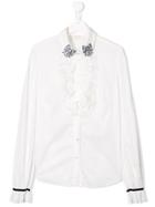 Monnalisa Ruffled Shirt - White
