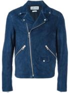 Loewe Suede Biker Jacket, Men's, Size: 50, Blue, Cotton/goat Suede/cupro/viscose