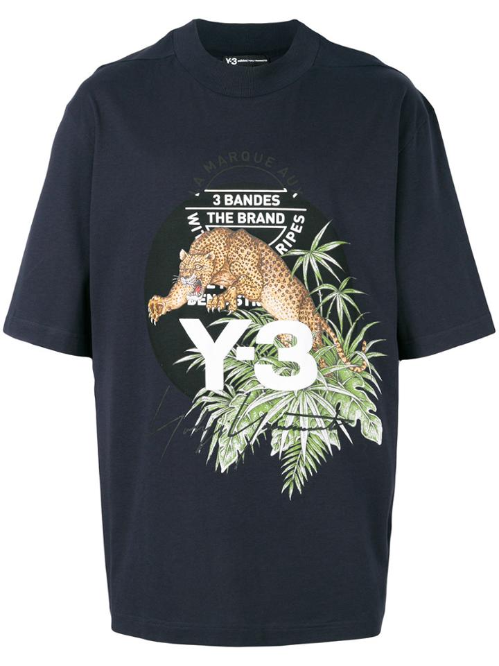 Y-3 Tiger Motif T-shirt - Blue