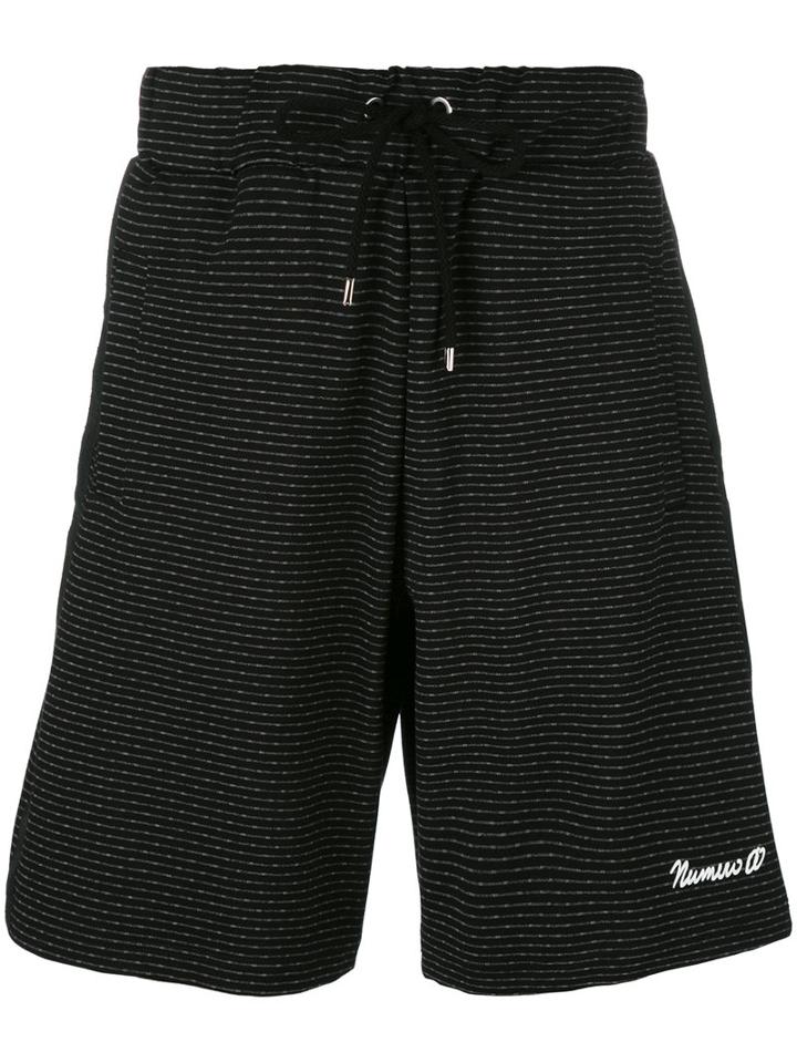 Numero00 - Striped Shorts - Men - Polyamide/polyester/spandex/elastane/viscose - L, Black, Polyamide/polyester/spandex/elastane/viscose