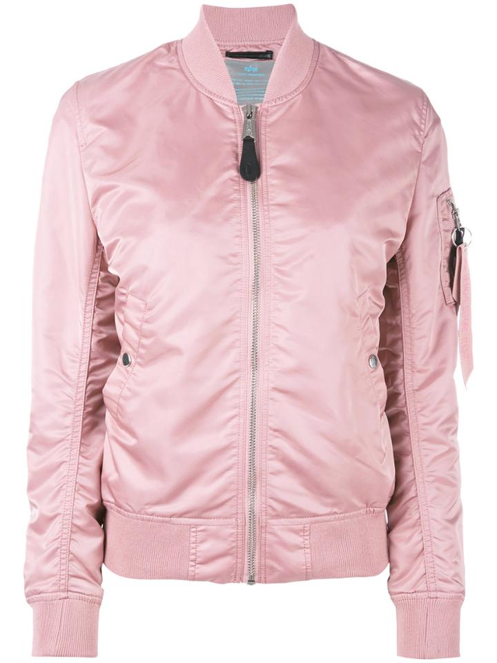 Alpha Industries Arm Pocket Bomber Jacket - Pink & Purple