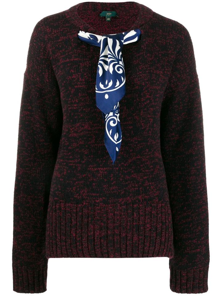 Jejia Scarf Neck Sweater - Red