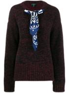 Jejia Scarf Neck Sweater - Red