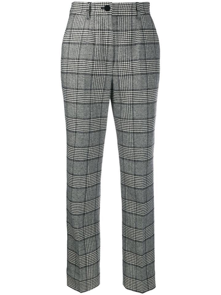 Dolce & Gabbana High-rise Check Trousers - Black