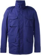 Mp Massimo Piombo Zip-up Field Jacket, Men's, Size: 52, Blue, Cotton