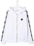 Philipp Plein Junior Contrast Logo Bomber Jacket - White