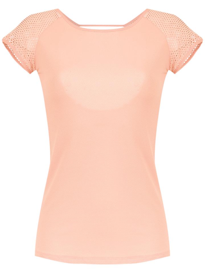 Track & Field Mesh Panelled Blouse - Pink & Purple