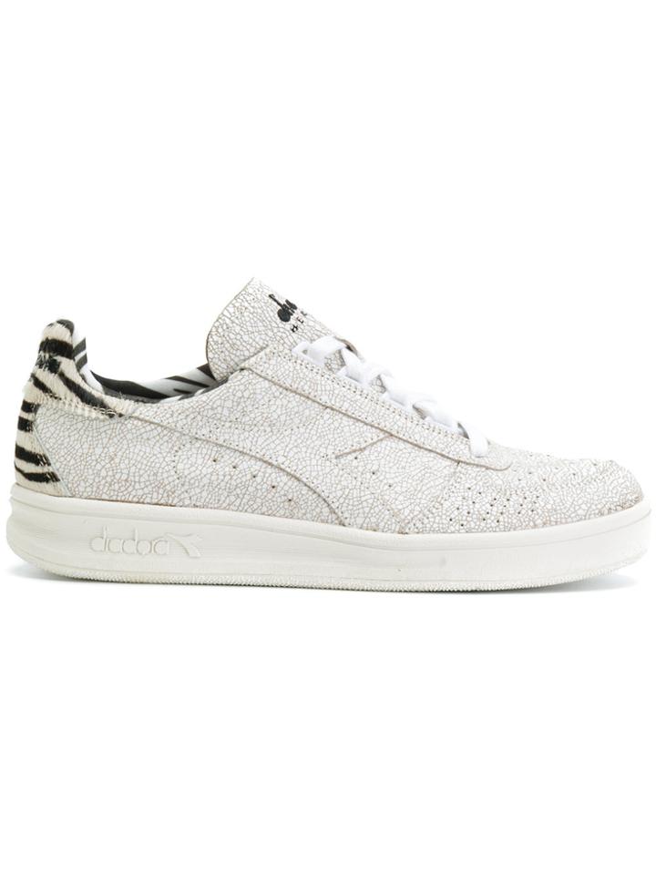 Diadora Zebra Detail Lace-up Sneakers - White