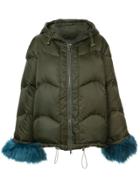 Stine Goya Faux-fur Trim Jacket - Green