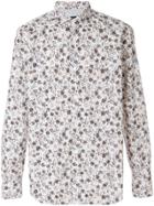Eleventy Floral-print Fitted Shirt - Nude & Neutrals