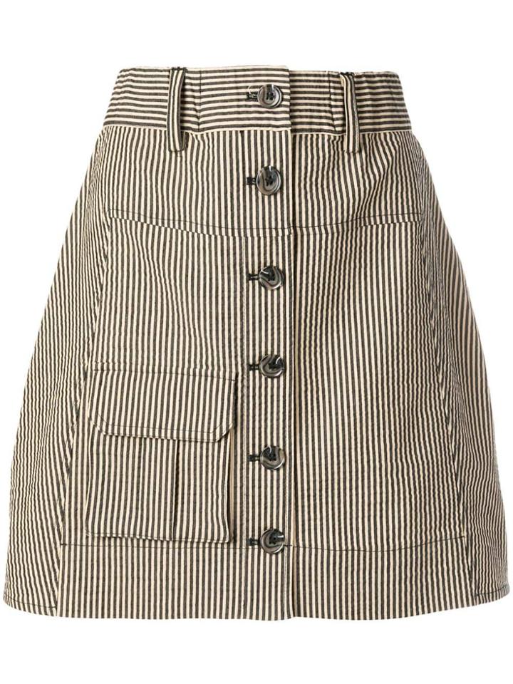 Ganni Pinstriped Mini Skirt - Neutrals
