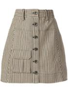 Ganni Pinstriped Mini Skirt - Neutrals
