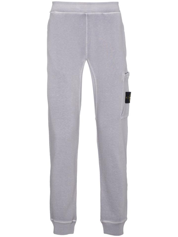 Stone Island Garment Dyed Cotton Sweat Pants - Pink & Purple