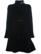 Giorgio Armani Velvet Maxi Coat, Women's, Size: 44, Black, Silk/viscose/cupro/cupro