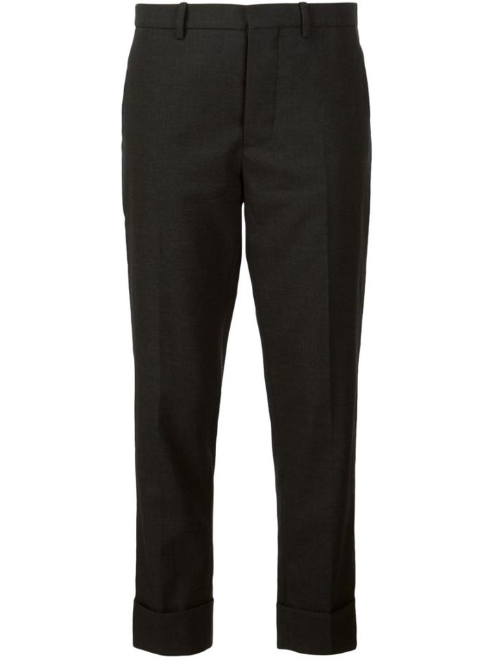 Marni Turn-up Hem Tailored Trousers, Women's, Size: 46, Black, Virgin Wool