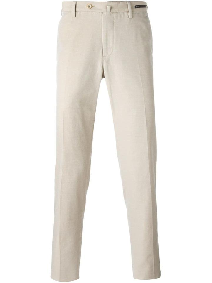 Pt01 Pleated Straight Leg Chinos - Nude & Neutrals