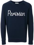 Maison Kitsuné 'parisien' Print Sweatshirt - Blue