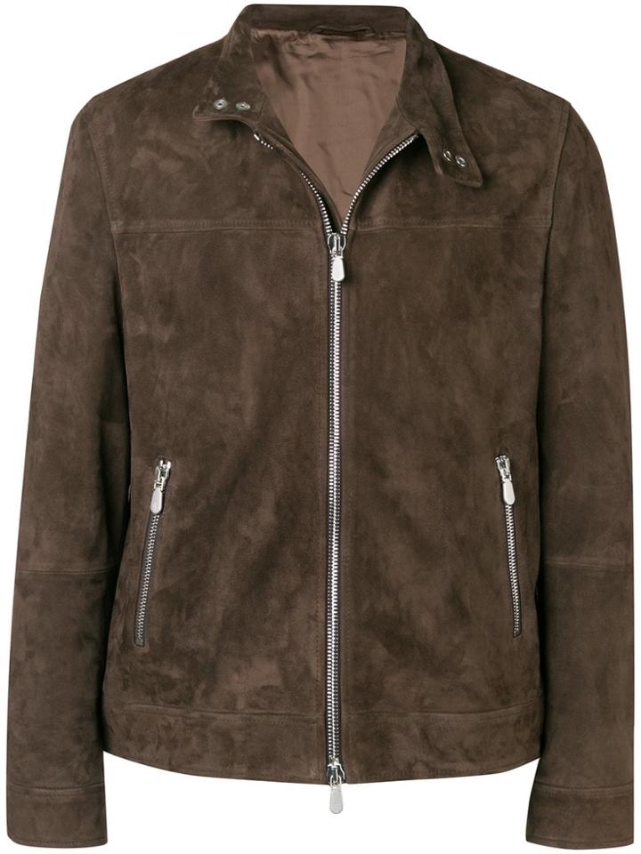 Eleventy Front Zip Jacket - Brown