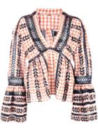 Dodo Bar Or Embroidered Checked Blouse - Orange
