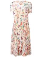 Red Valentino Floral Print Dress, Size: 42, Polyester