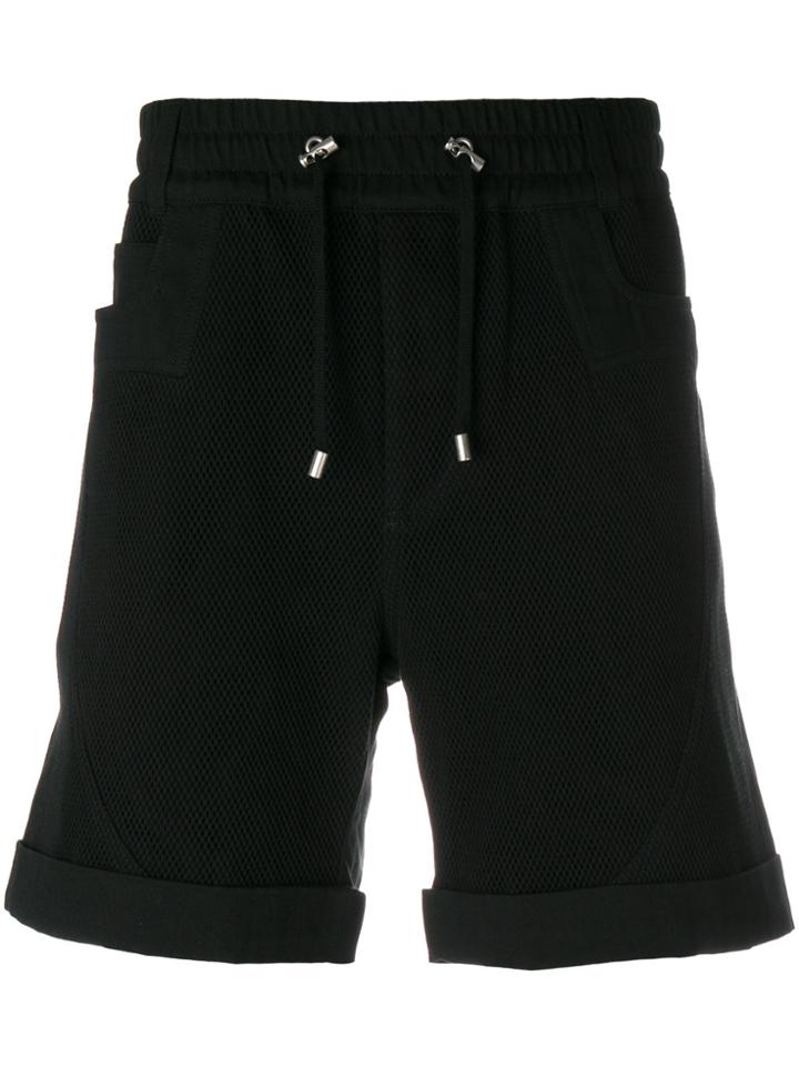 Balmain Perforated Track Shorts - Black
