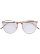 Linda Farrow Oval Frame Glasses - Nude & Neutrals