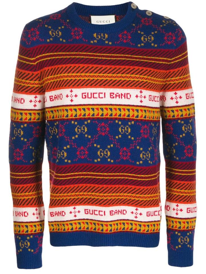 Gucci Interlocked Gg Striped Sweater - Blue