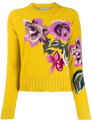 Ballantyne Floral Knit Jumper - Yellow