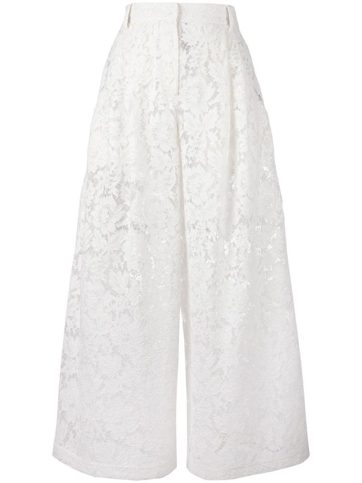 Valentino Guipure Lace Palazzo Pants, Women's, Size: 46, Nude/neutrals, Cotton/viscose/polyamide/silk