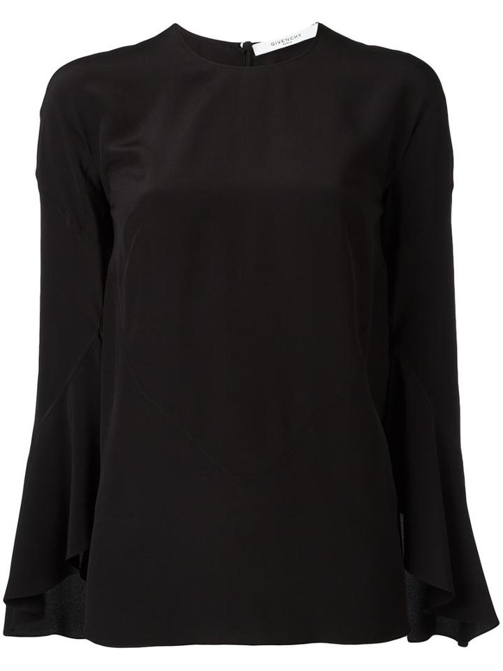 Givenchy Flared Sleeve Blouse, Women's, Size: 36, Black, Silk