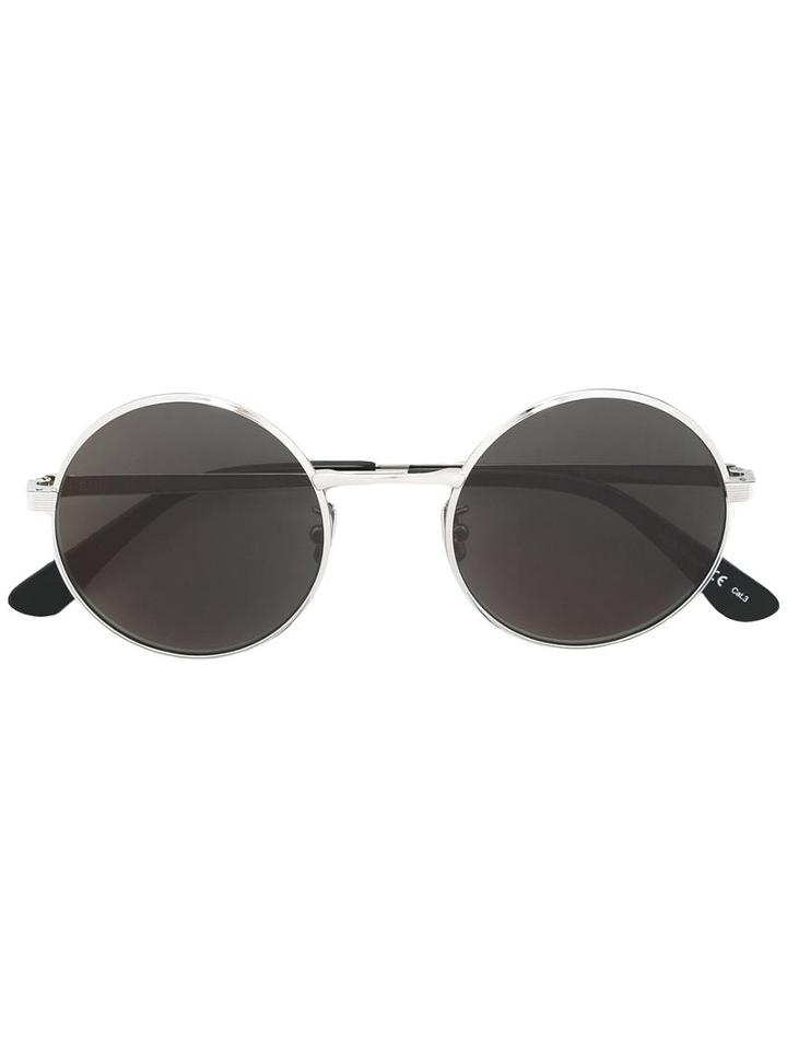 Saint Laurent - Round Framed Sunglasses - Unisex - Metal - 52, Grey, Metal
