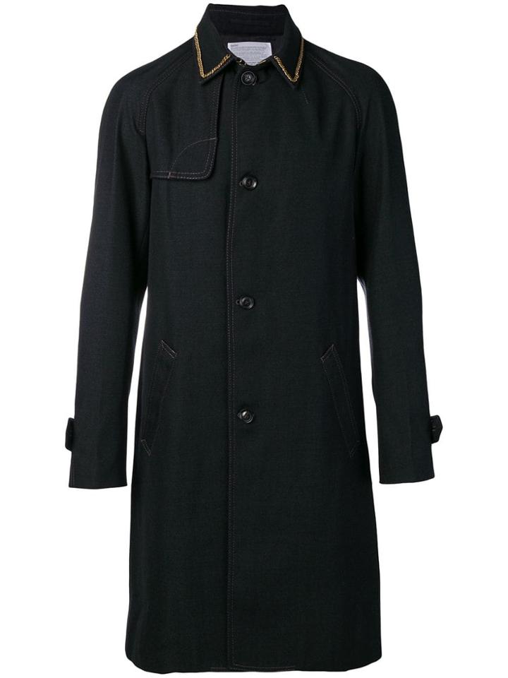 Kolor Chain Collar Single-breasted Coat - Blue