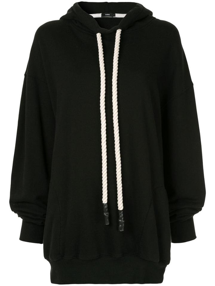 Bassike Oversized Logo Hoodie - Black