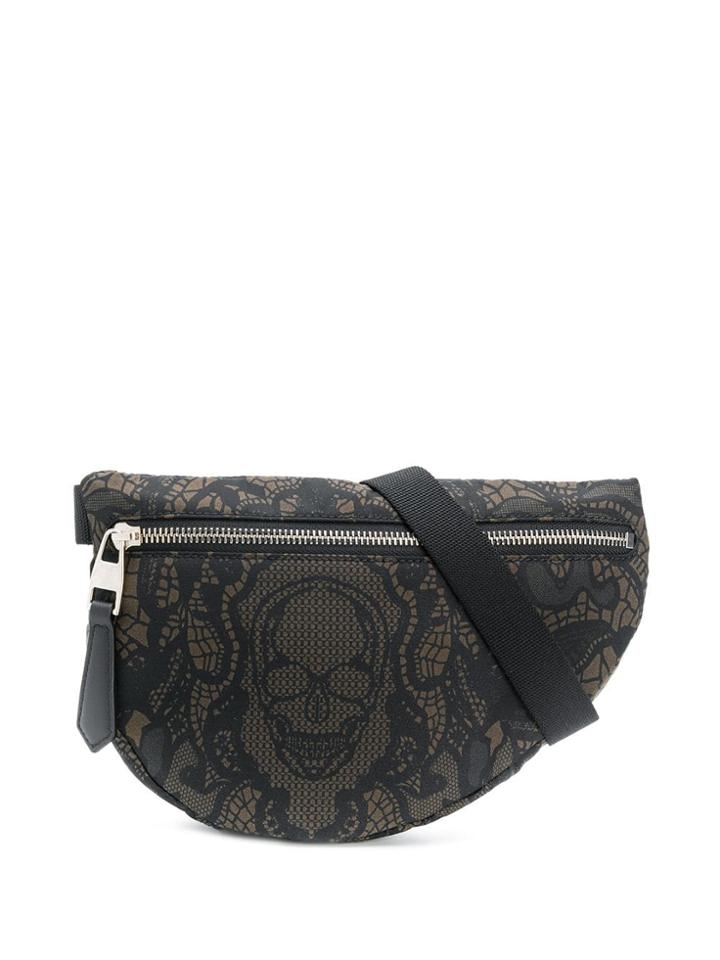 Alexander Mcqueen Printed Canvas Belt Bag - Black