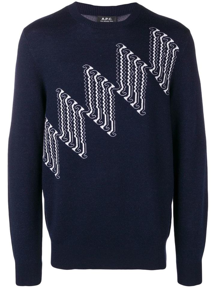 A.p.c. Geometric Patterned Jumper - Blue