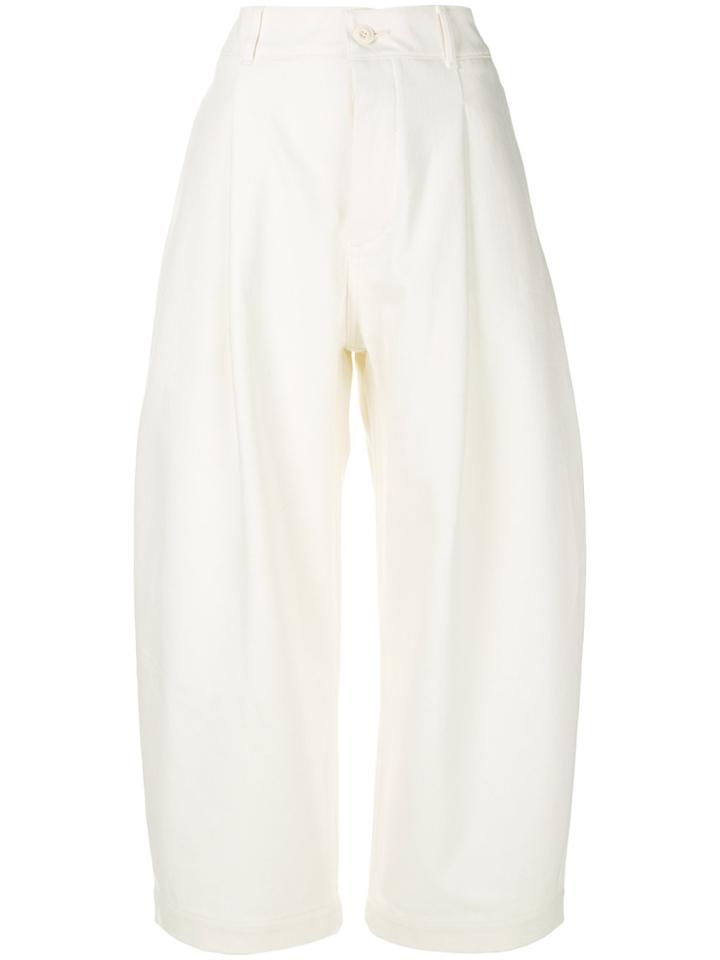 Studio Nicholson Cropped Balloon Trousers - White