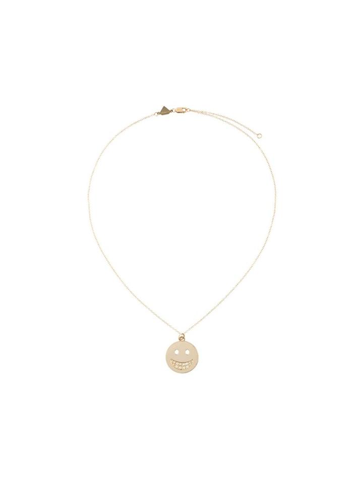 Alison Lou Diamond Smiley Face Pendant Necklace, Women's, Metallic