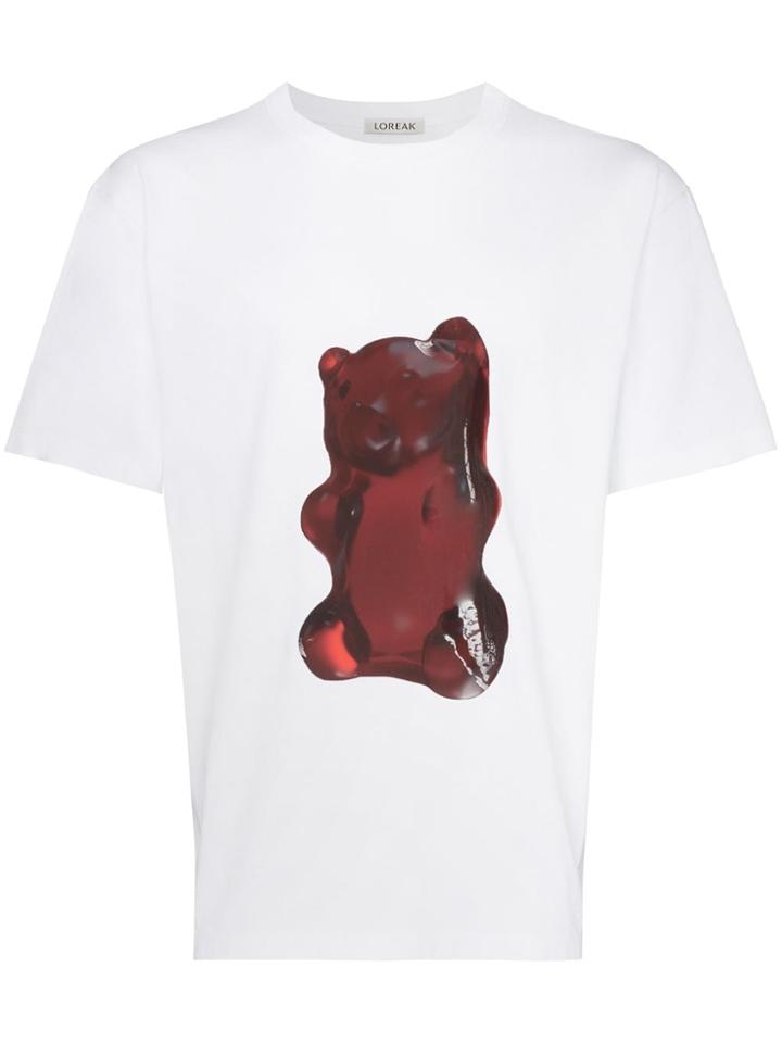 Loreak Mendian Bear Print T-shirt - White