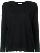 Le Tricot Perugia Round Neck Sweater - Black