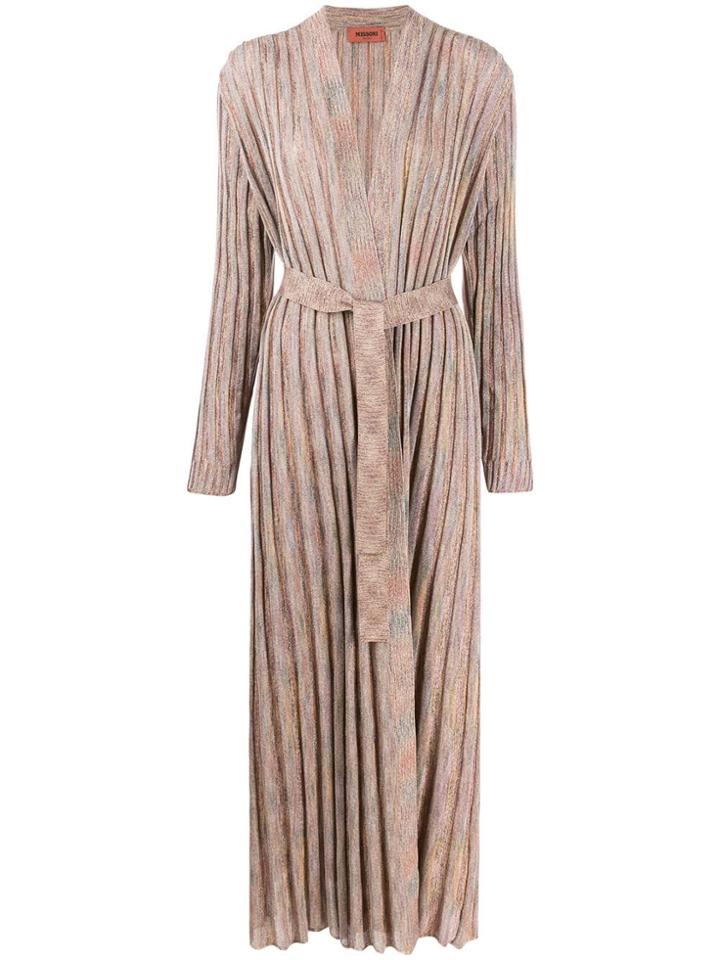 Missoni Ribbed Tie-waist Cardi-coat - Neutrals