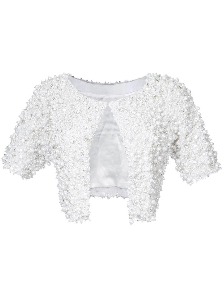 Rubin Singer Embellished Cropped Bolero - White