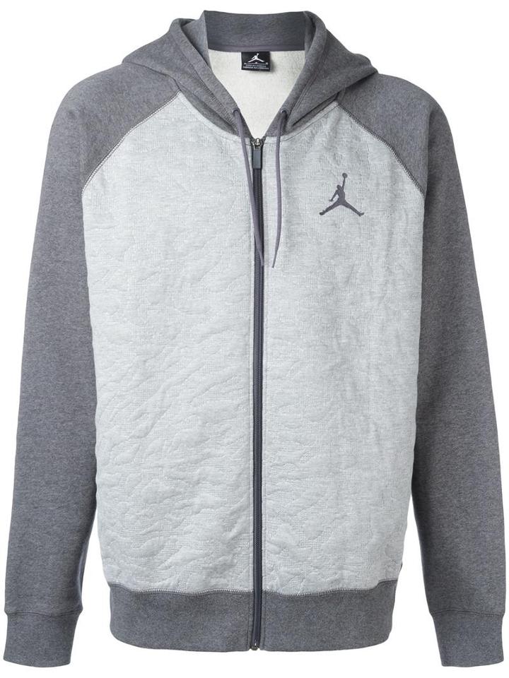 Nike Air Jordan Three-fleece Hoodie, Men's, Size: Xl, Grey, Cotton/polyester