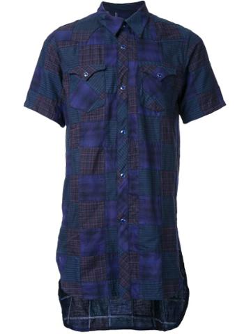 Kidill Longline Shortsleeved Shirt, Men's, Size: Medium, Blue, Cotton