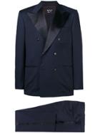 Kiton Smoking Double Breasted Tuxedo - Blue