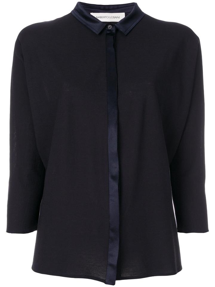 Lamberto Losani Trim Detail Shirt - Blue